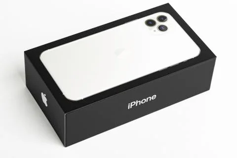 Apple iPhone 11 Max Pro Packaging Box Stock Photos