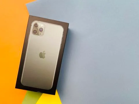 Apple iPhone 11 Pro Max and Airpods Pro Stock Photos