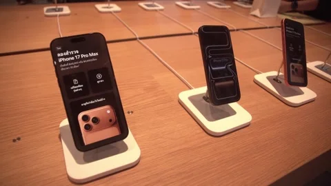 Apple iPhone 16 Max on display at an Apple Store in Bangkok. Stock Footage 333057767