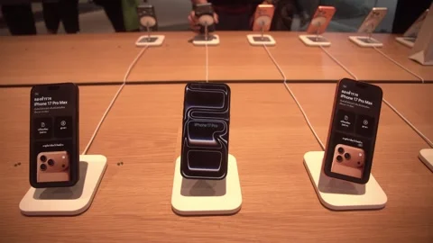 Apple iPhone 16 Max on display at an Apple Store in Bangkok. Stock Footage 333057838
