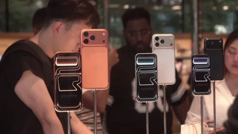 Apple iPhone 16 Max on display at an Apple Store in Bangkok. Stock Footage 333064658
