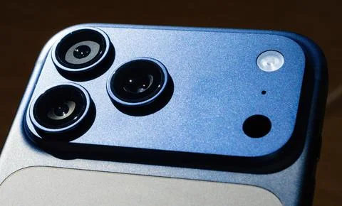 Apple iPhone 17 Pro Max blue camera Stock Photos