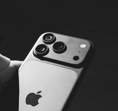 Apple iPhone 17 Pro Silver Triple Camera Closeup Stock Photos