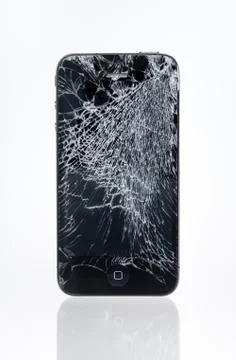 Apple iphone 4 with crashed screen 库存照片