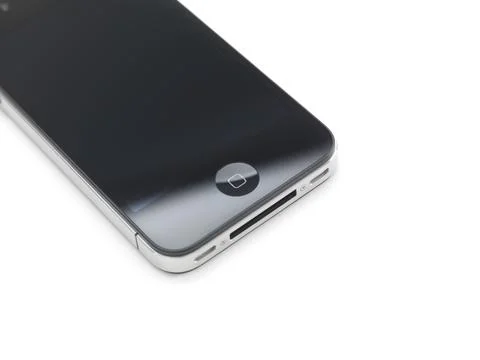 Apple iPhone 4 smartphone with clear screen isolated on white background Stock Photos
