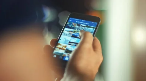 Apple iphone 6s closeup with instagram app Stock Footage 55287516