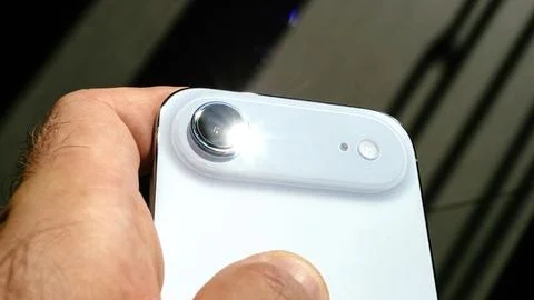 Apple iPhone Air Camera Lens with Sun Flare Stock Photos