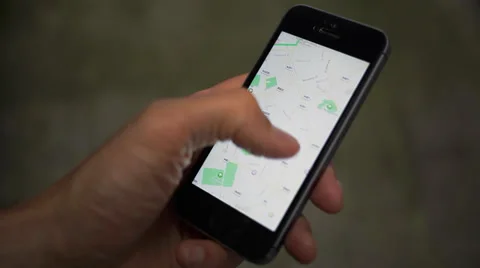 Apple iPhone Maps Uber Hand Stock Footage 39655045