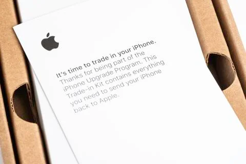 Apple iPhone Trade-In Box Stock Photos