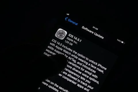 Apple iPhone update software Stock Photos