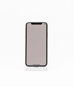 Apple iPhone X isolated white background blank screen Foto stock