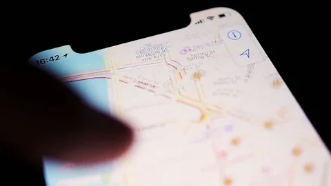 Apple iPhone X searching for best app maps USA New York Stock Footage 82905014