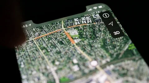 Apple iPhone X searching for best app maps USA New York Stock Footage 82905301
