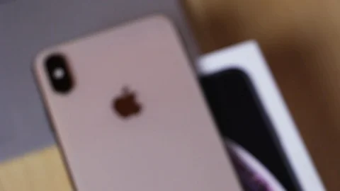 Apple iPhone Xs Max Gold Back design or Camera shot 3 Stock Footage 102378885
