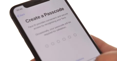 Apple iPhone XS Space Gray Create Passcode Video stock 107212253