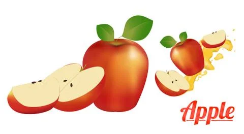 An Apple isolated Stock Illustration