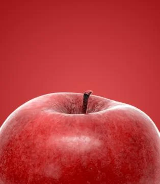Apple isolated on red background Stock Photos