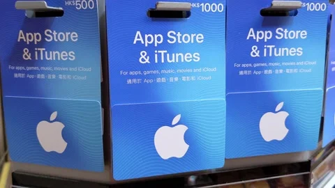 Apple iTunes App Store top up cards 스톡 동영상 143915286