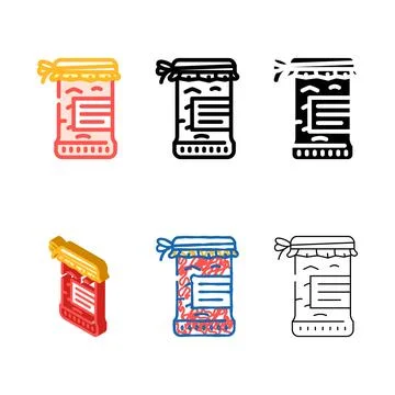Apple jam color icon variations vector Stock Illustration
