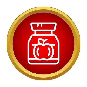 Apple jam jar icon representing fruit preserves Stockillustratie
