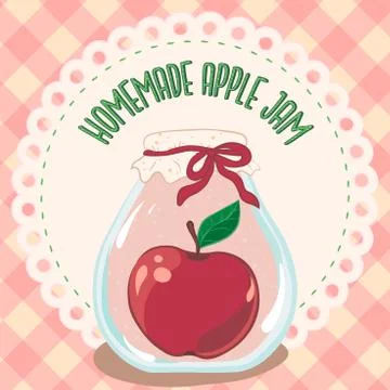 Apple jam jar, preserve vector. Apple jam jar, preserve vector illustration for Stock Illustration