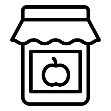 Apple jam line icon. Conserve vector illustration isolated on white. Jam jar Ilustração Stock