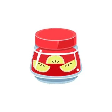 Apple Jam In Transparent Jar Stock Illustration