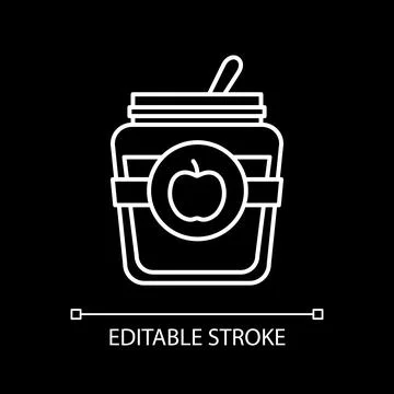 Apple jam white linear icon for dark theme Stock Illustration
