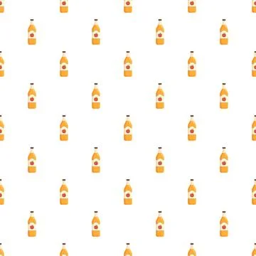 Apple juice bottles seamless pattern background design Illustrazione stock