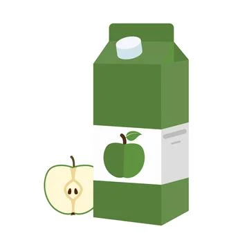 Apple juice box package Stock Illustration