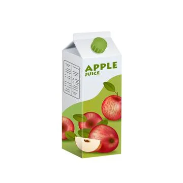 Apple juice box package Stock Illustration
