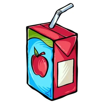 Apple juice box vector art illustration. Stock Illustration