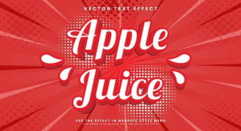 Apple Juice editable Text Effect Template Stock Illustration
