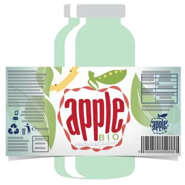 Apple juice label Stock Illustration
