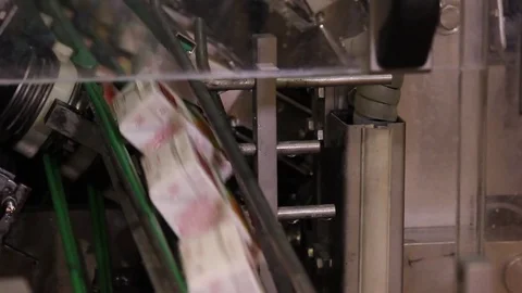 Apple juice packaging line, fruit juice production Stock Footage 75257641