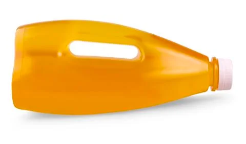 Apple juice in plastic bottle Stock Photos