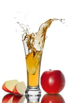 Apple juice splash Stock Photos