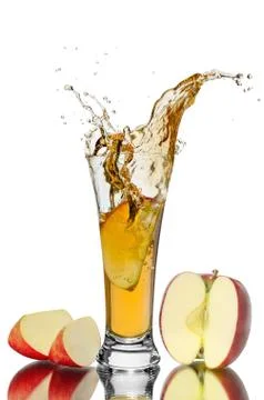 Apple juice splash Stock Photos