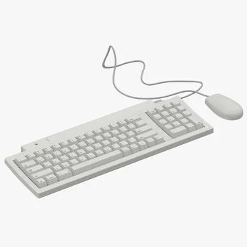 3D Model: Apple Keyboard II and Mouse 3D Model #90655295