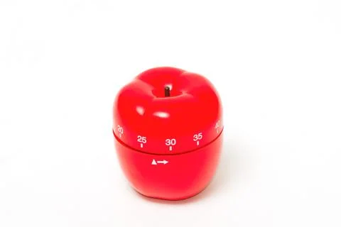 A apple kitchen clock timer isolated Stock Photos