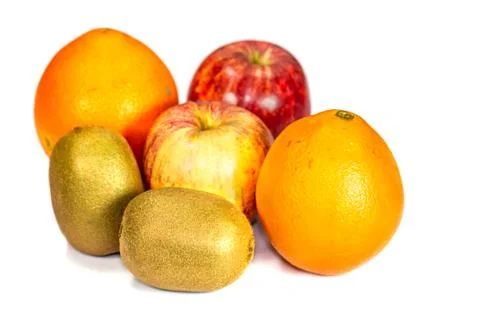 Apple, kiwi, orange Stock Photos