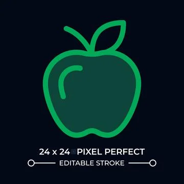 Apple with leaf dark color ui icon Stockillustratie