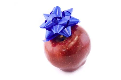 Apple with leaf isolated on white Stock Photos