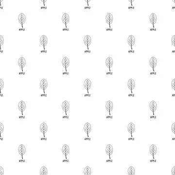 Apple leaf pattern seamless vector Stock Illustration