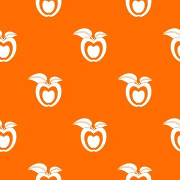 Apple with leaves pattern seamless Stock Illustration
