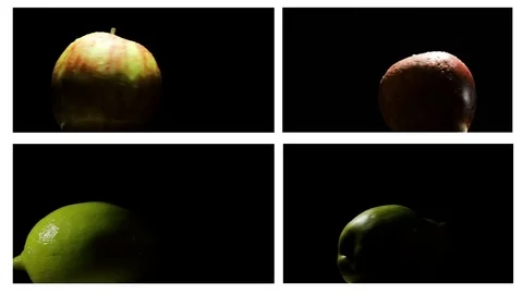 Apple, lemon and pear. Isolated on background 库存影片 71462012