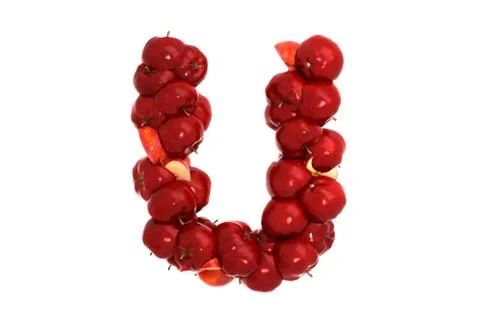 Apple letter U on white background Stock Illustration