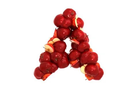 Apple letter A on white background Stock Illustration