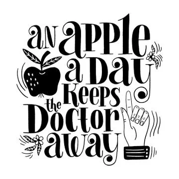 Apple lettering Stock Illustration