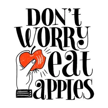 Apple lettering Stock Illustration